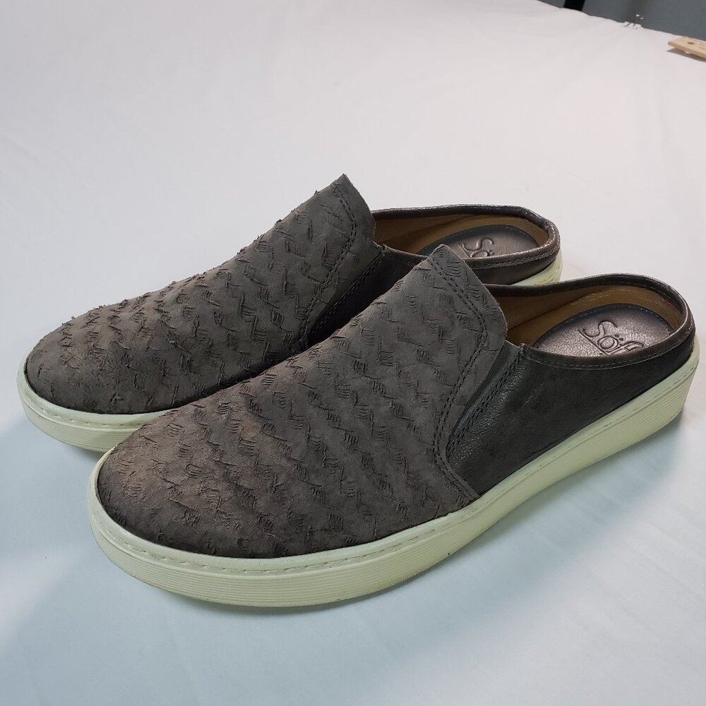 Sofft Slip-On Shoes Sz 9.5 Womens Gray Woven Texture Mule